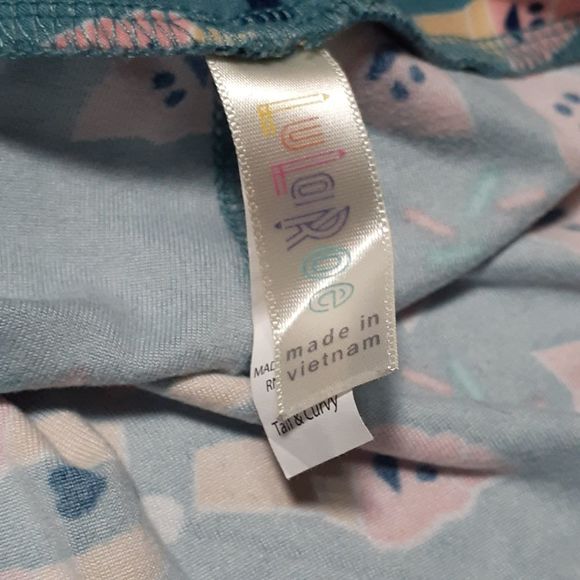 LuLaRoe Happy Ice Cream Cone Leggings Tall & Curvy EUC - Picture 2 of 2